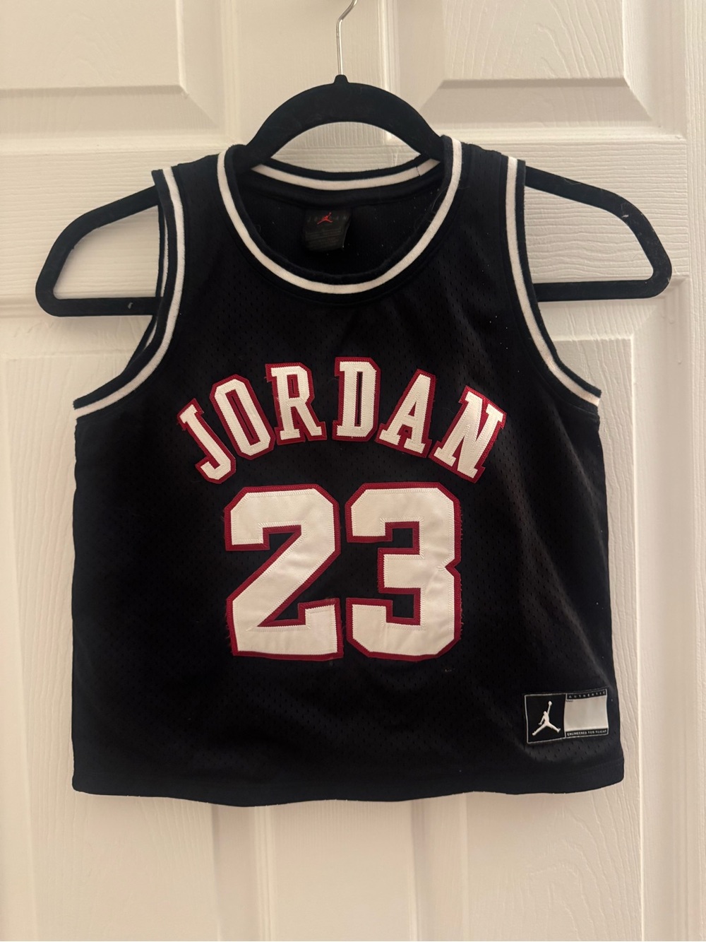 Nike Jordan 23 Black Tank Jersey with White & Red Trim Girl